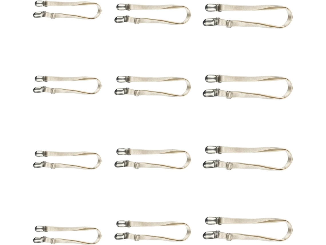 Conjunto De 12 Prendedores Metal Ajustáveis Para Tecido, Ideais Para Lençóis, Capas De Sofá E Outros Itens
