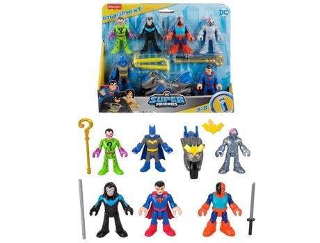 Caixa de figuras Imaginext-DC Super Friends-Deluxe com 9 elementos - Imaginext - HXF94