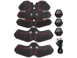Adesivo Ems Portátil para Treinamento Muscular Abdominal com Visor Digital e Carregamento. GOKOCO