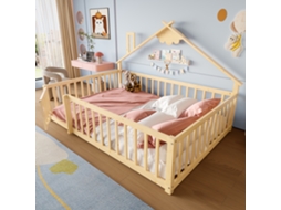 Cama Casinha 140x190 Pinho Natural Grades