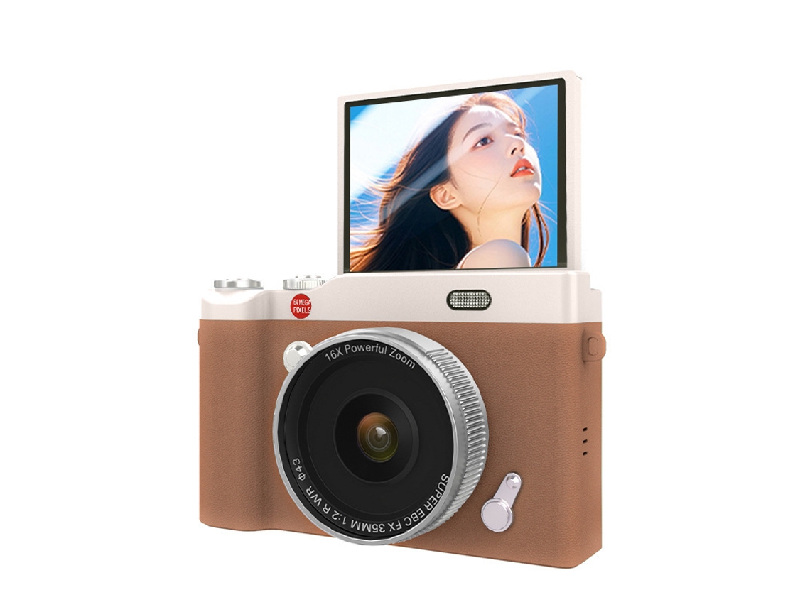 Câmara Digital Tela Articulada De 2,4 Polegadas, Autofoco Af (cartão Marrom De 64 Gb) Cuich