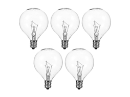 Rebe 5pcs Bombilla de Lámpara Difusora de Cera Aromática E12 25w Regulable Transparente para Calentadores de Cera 7,00x5,00x5,00cm Cor Transparente