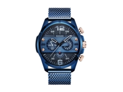 Relógio esportivo masculino, movimento de quartzo em metal, à prova d'água, pulseira ajustável, moderno