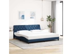 Vidaxl Estrutura De Cama Sem Colchão 200x200 Cm Tecido Azul