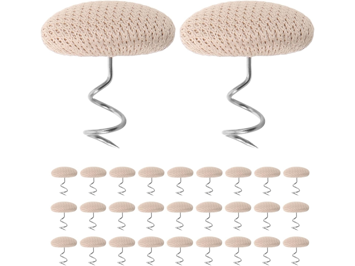 Healifty 30-pinos Giratórios Para Estofamento, Design Espiral, Aço Inoxidável E Tecido, Antiderrapantes Para Móveis E