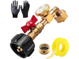 Adaptador De Carregamento Angular Adaptador De Carregamento Com Válvula E Manômetro, Com Ângulo De 90 Graus Para Camping, Jardim E Piquenique. Gokoco