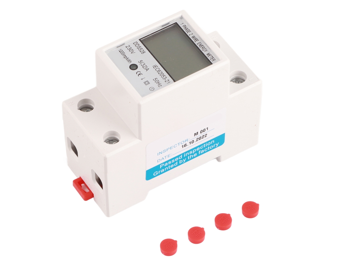 Medidor de Energia Monofásico Digital DDS528, 5 32A, 230V, LCD, Montagem em Trilho Din