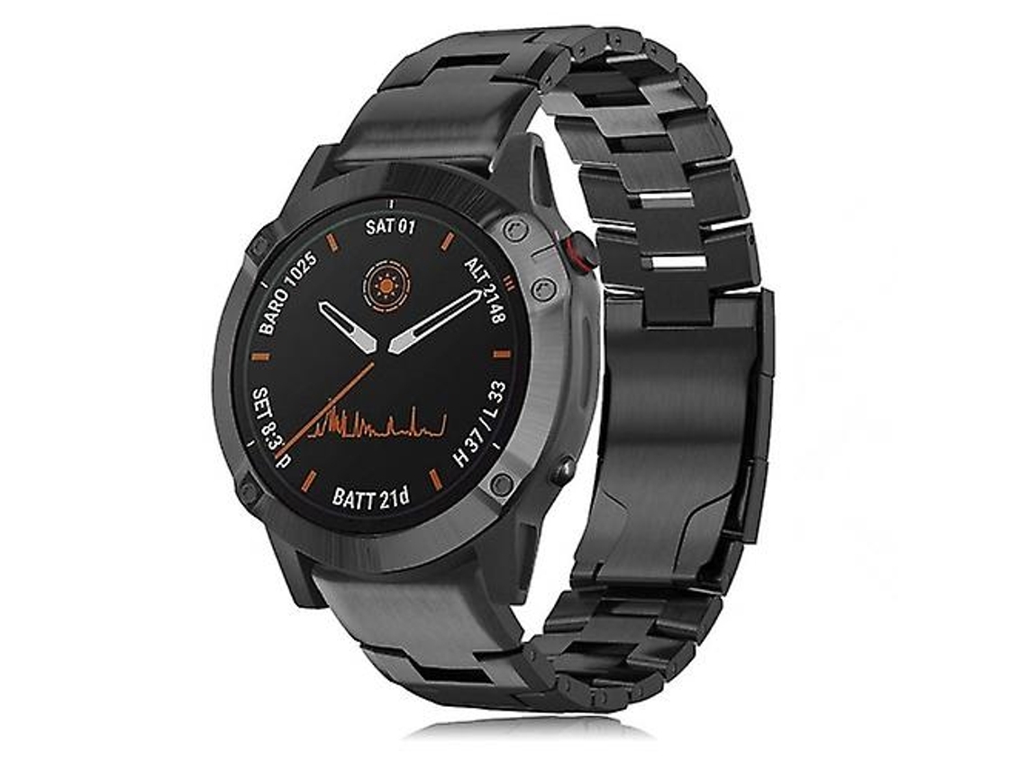 Lurelia Garmin Fenix 6 Band 22mm Liga De Titânio Pulseira Liberação Rápida Preta, Acabamento Moderno