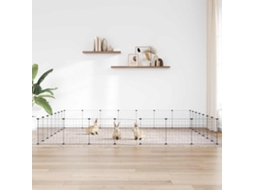 Vidaxl Gaiola P/ Animais De 28 Painéis C/ Porta 245x245x35 Cm Aço Preto
