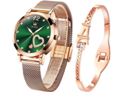 Lurelia Conjunto De Relógios Para Casal, Modelo Ony-364, Movimento De Quartzo, Data/calendário, 33 Mm, 9 Polegadas, Aço Inoxidável, Resistente À Água
