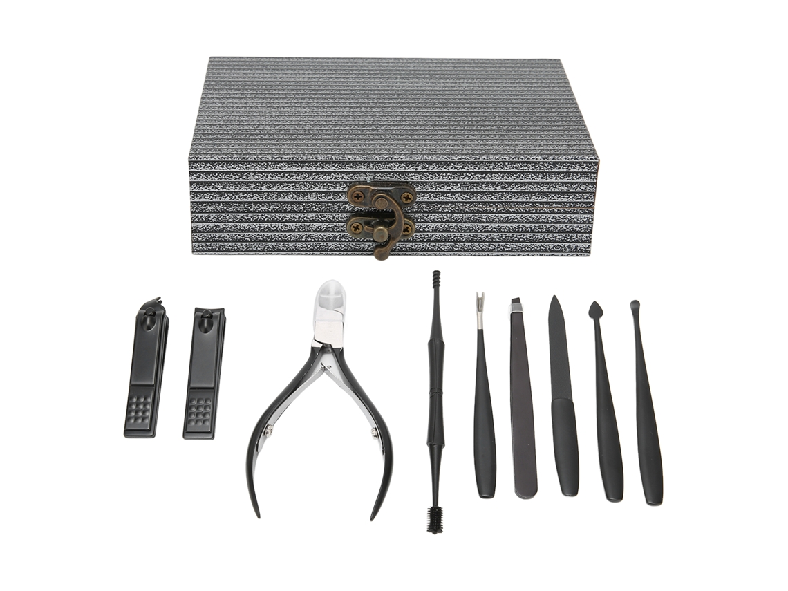 Kit De Manicure Profissional Com 9 Ferramentas De Unhas E Pé, Alicate De Unhas, Case Portátil Para Viagem E Uso Diário