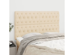 Vidaxl Cabeceira Creme 144x7x118/128 Cm Tecido
