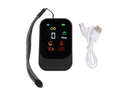 Detector de CO portátil multifuncional YURU com sensor eletroquímico, medidor de temperatura e umidade, para viagem e camping
