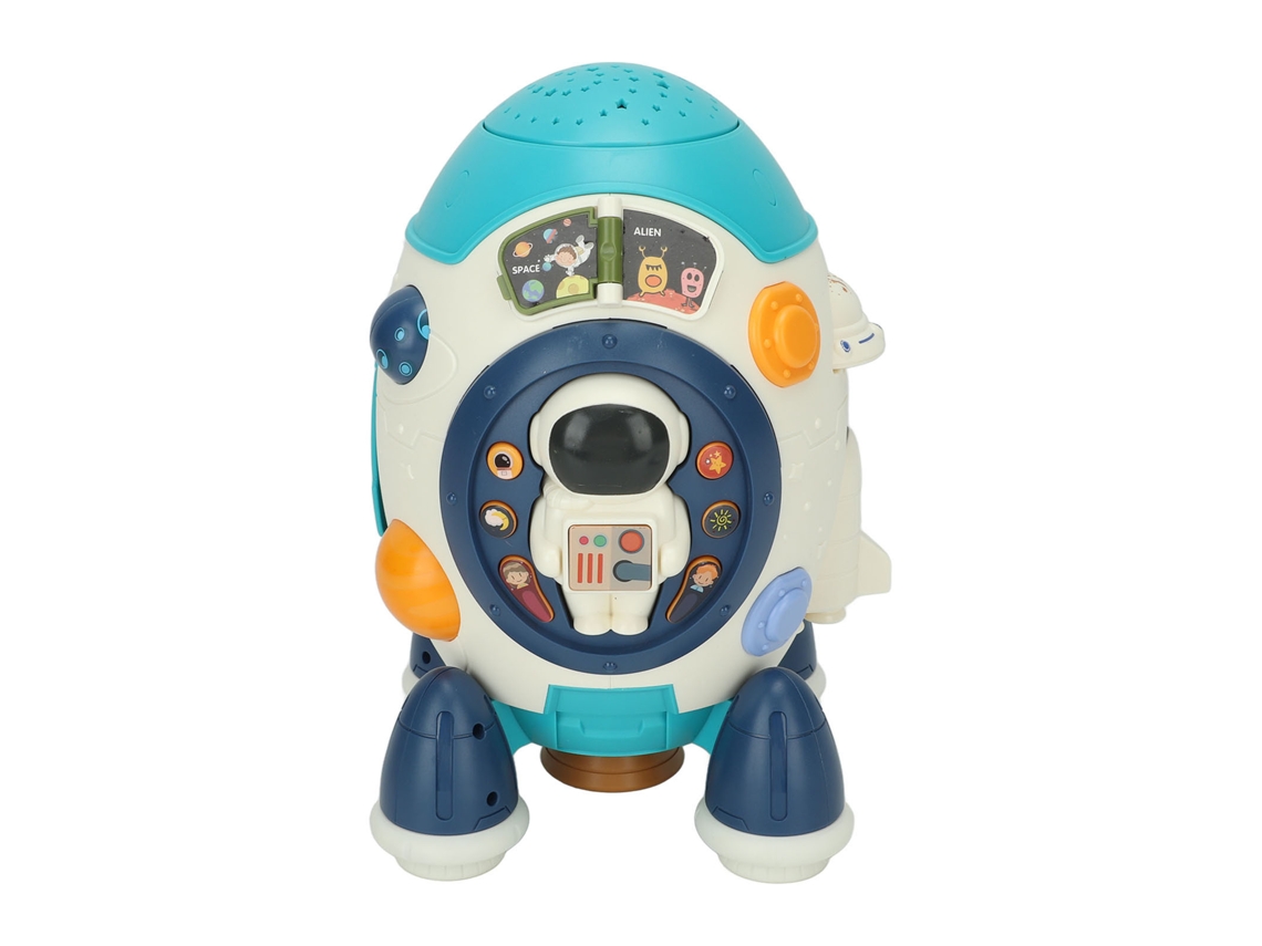 Ats juguete Cohete Musical Espacial Portátil Educatsivo com 19 Teclas Musicales para Niños Azul