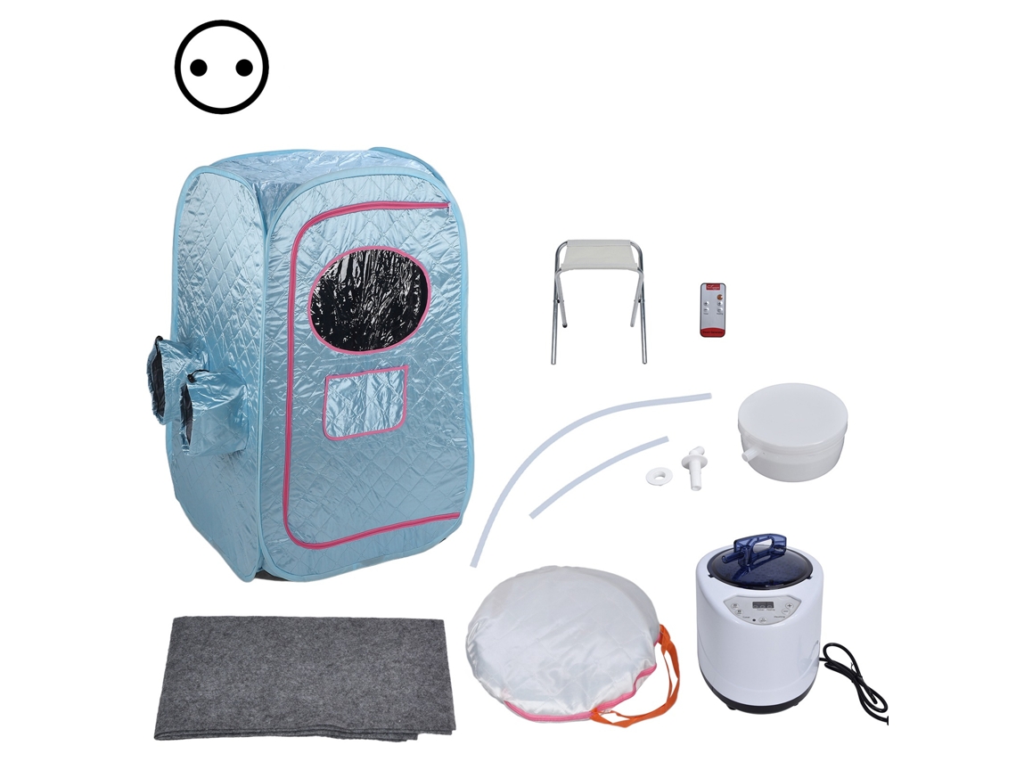 Kit Sauna Vapor Portátil 1000w 9 Níveis Tomada Eu Azul