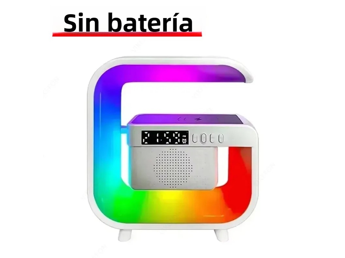 (branco, Sem Bateria) Estação De Carregamento Sem Fio Com Luz Noturna E Função De Despertador, Compatível Com Alto-falantes Bluetooth.