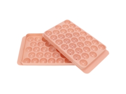 Molde de Cubitos de Hielo Redondo 33 Espacios Con Tapa Material Pp Alimentario Hacer Bolas de Hielo para Nevera Oficina Rosa