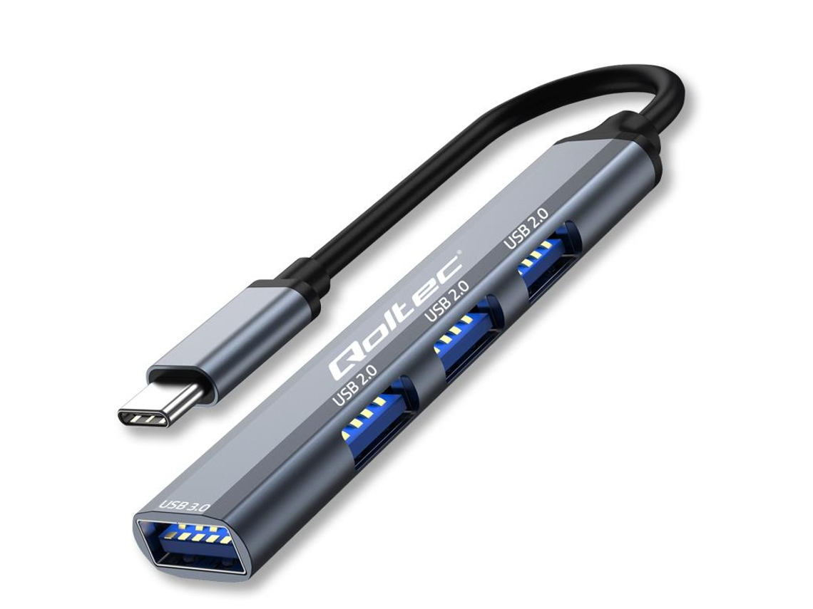 Adaptador Hub QOLTEC Usb c 3.0 para Laptop e Celular com 3 Portas Usb.