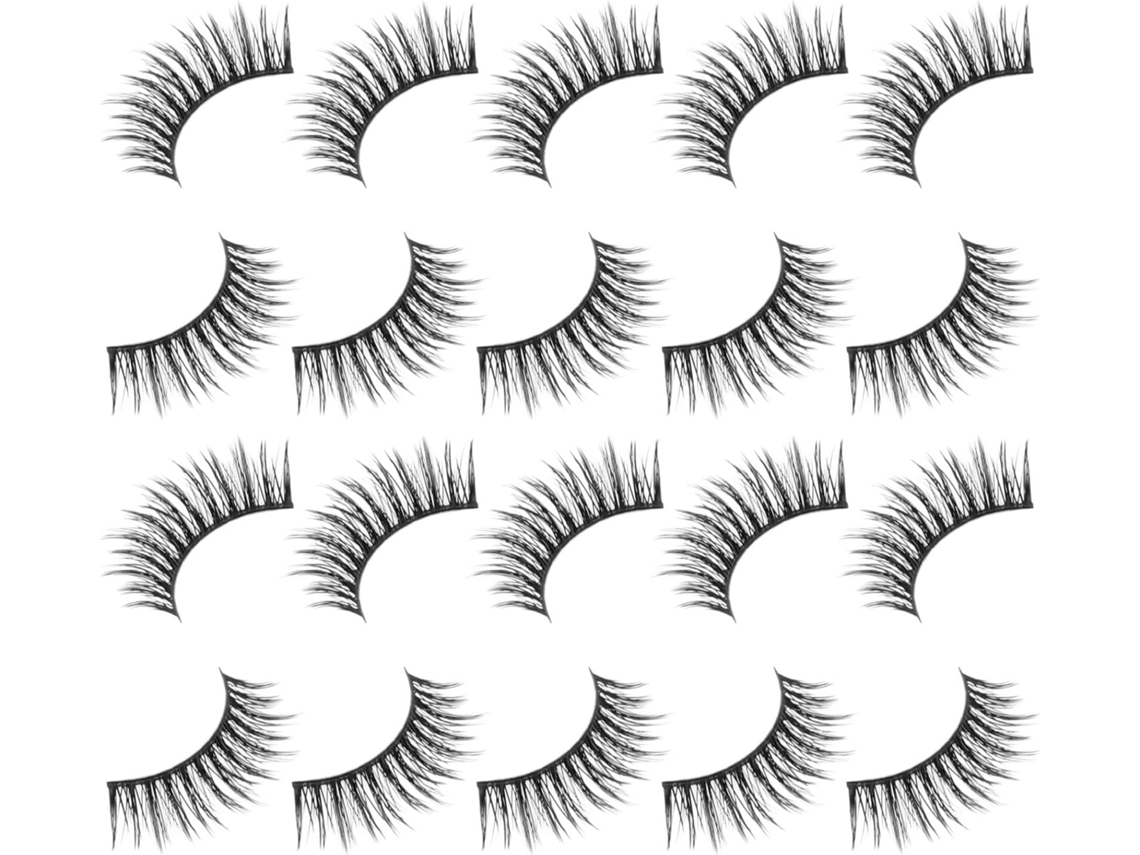 Presilhas de cabelo em fibra natural Preta, estilo clássico para mulheres, 10 pares, fáceis de aplicar.