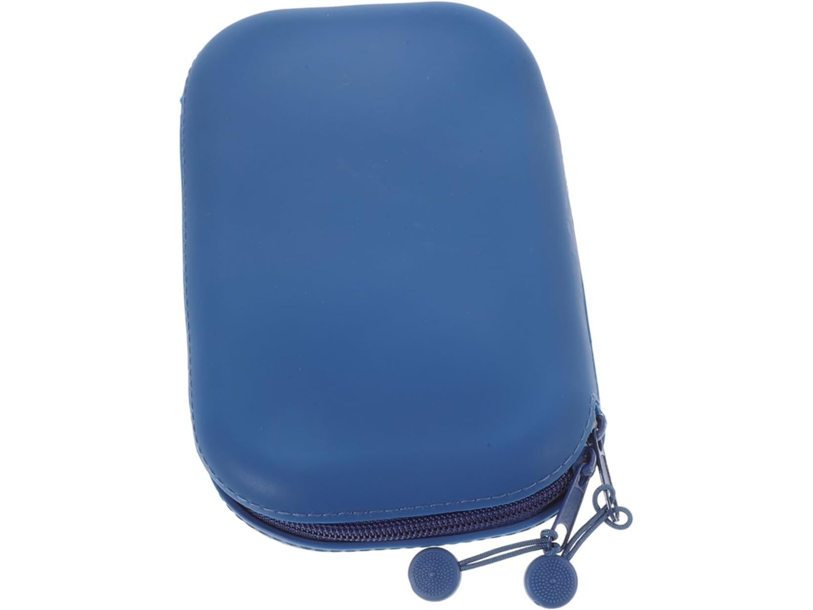 Estojo Grande De Silicone Para Lápis E Maquiagem, Bolsa Organizadora Multiuso, Azul, Armazenamento Para Artigos De