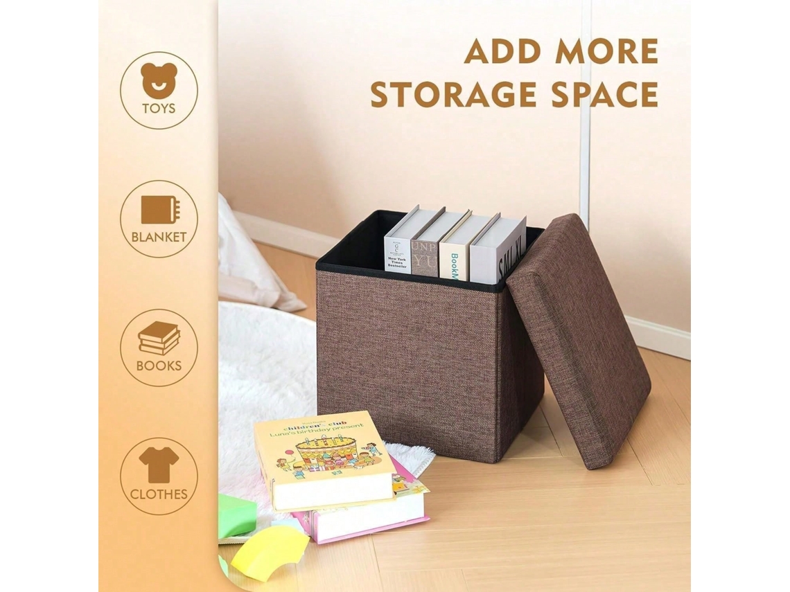Puf Dobrável 76x38cm Multifuncional Arrumação