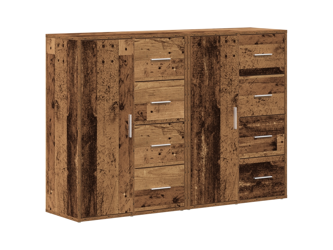 Conjunto 2 Buffet Moderno Vidaxl Castanho Derivados De Madeira (60 X 31 X 84 Cm)