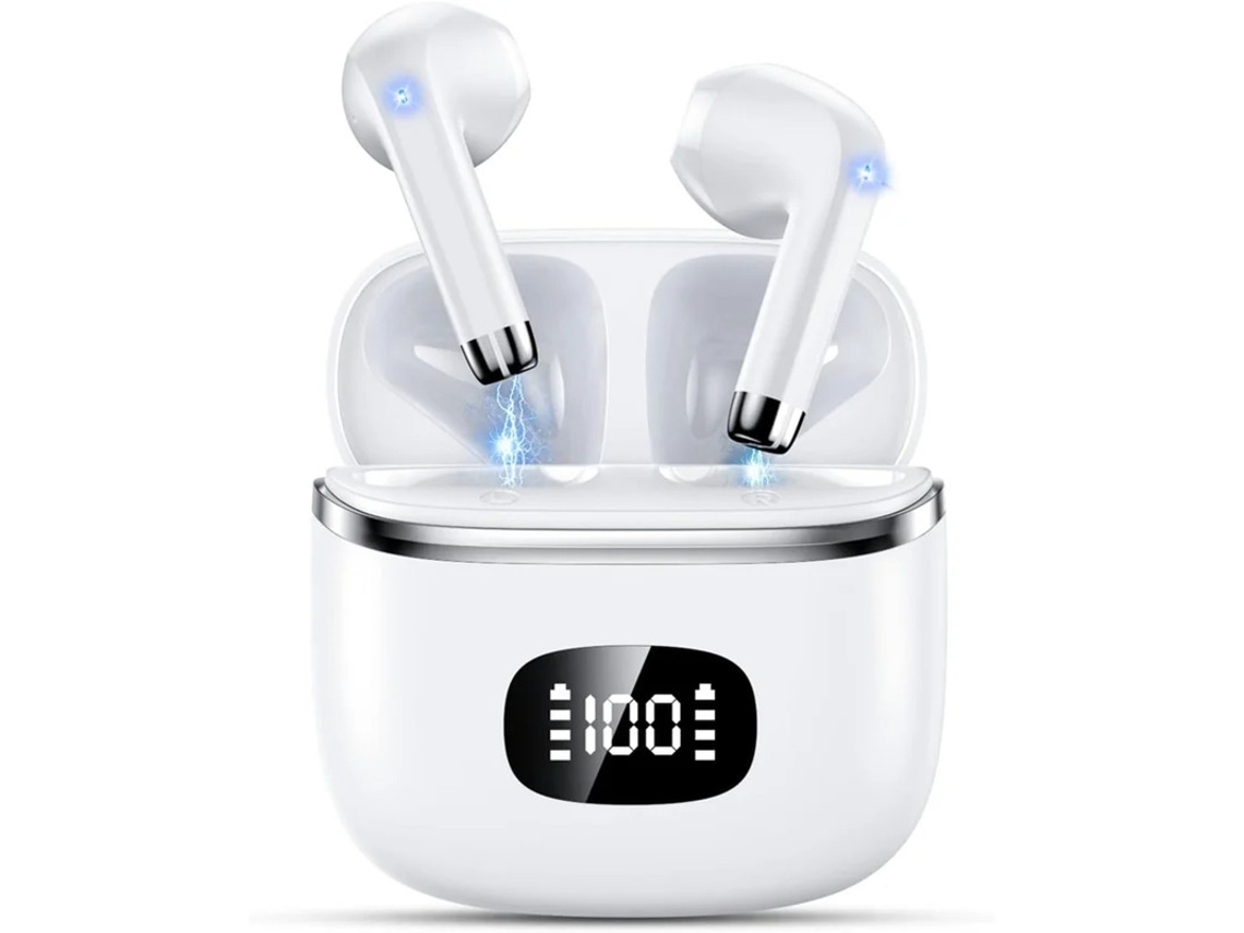Auscultadores Sem Fios Estéreo Graves Tempo Reprodução Yizhood Bluetooth Branco
