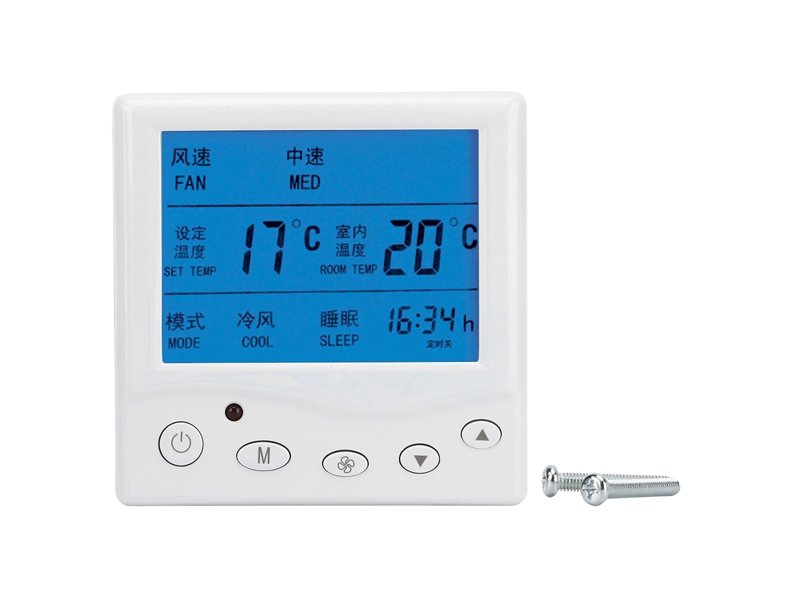 Controlador de temperatura para ar condicionado central 220V (com visor LCD digital, compatível com especificações americanas e japonesas)
