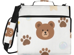 Pasta organizadora com 3 argolas e altura para ombro, bolsa de armazenamento portátil para viagens, escola e mesa, Com