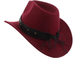 Chapéu De Caubói Feminino Em Feltro Com Cabeça De Touro, Aba Larga, Estilo Fedora Ocidental.