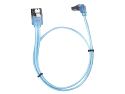 Cabo De Dados Sata 3.0 De 50cm Alta Velocidade 6gbps Com Cotovelo De 90° Azul Transparente