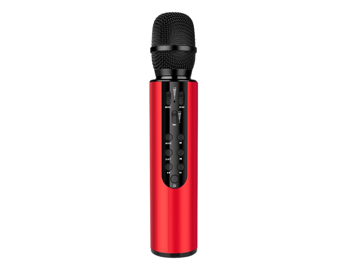 Microfone De Karaoke Sem Fio, Com Bluetooth, Recarregável, Compatível Com Ipad E Dispositivos Android Vermelho Panoona
