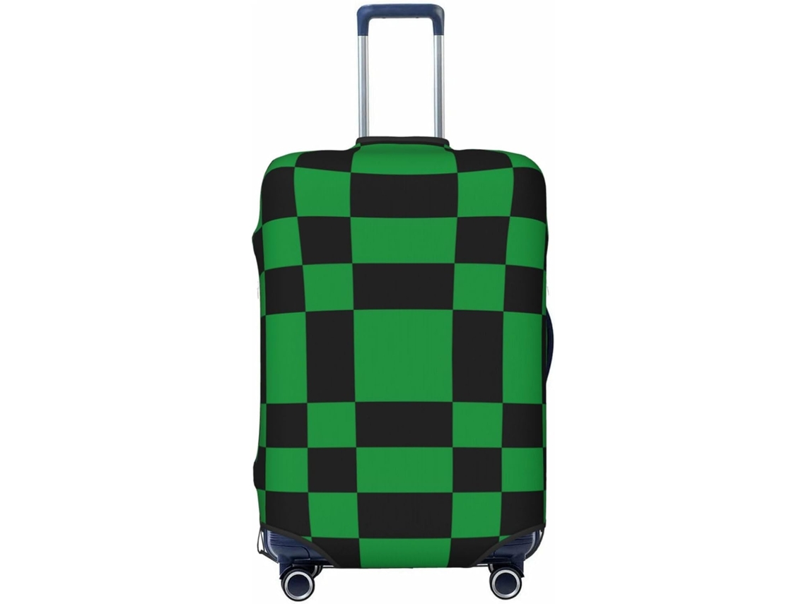 Capa para Mala Novastar Xadrez Preto e Verde 61 Cm Tecido Poliéster S/MARCA