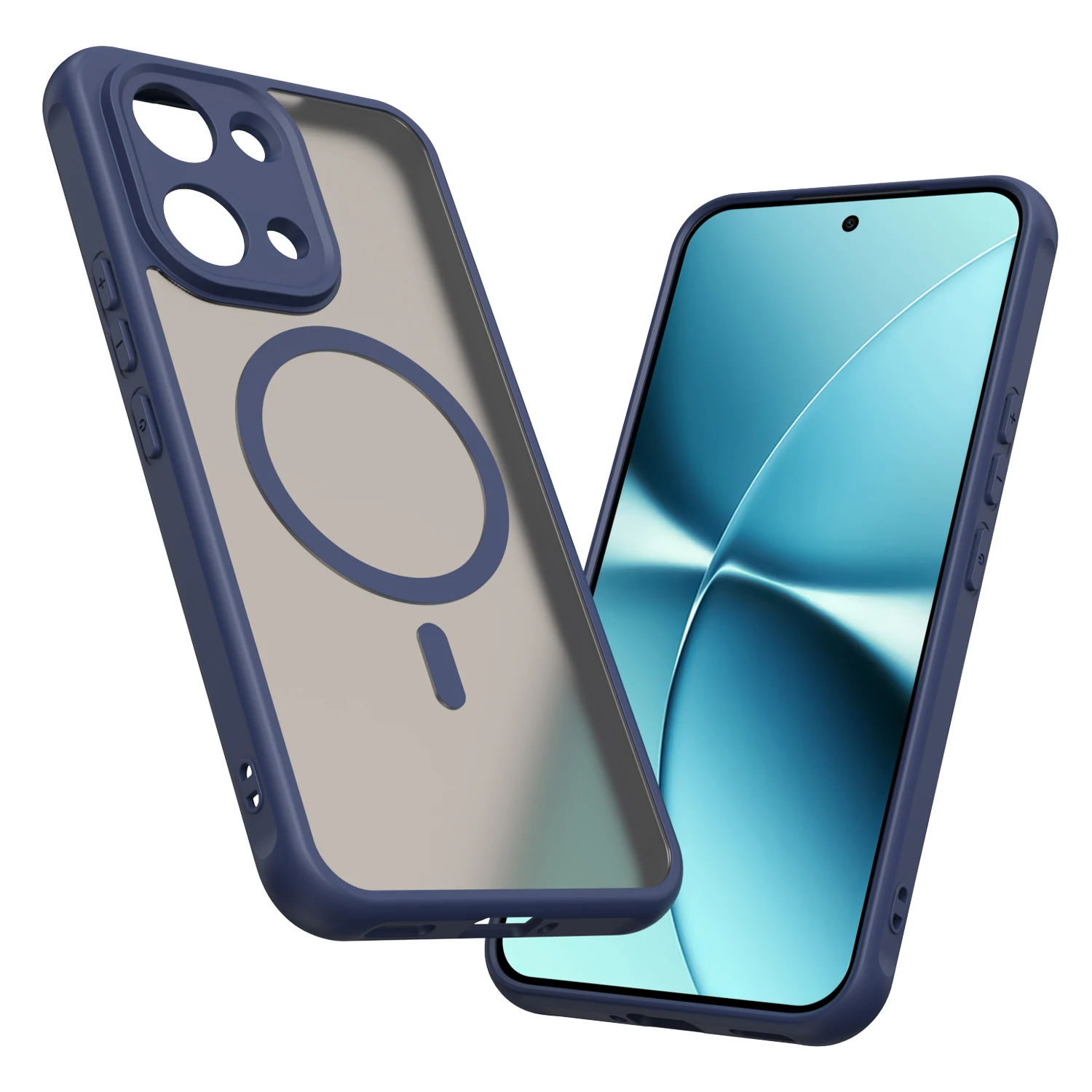 (azul, Poco X8 Pro) Capa Fosca Para Celular, Compatível Com Carregamento Sem Fio Magsafe, Capa Protetora À Prova De Choque.