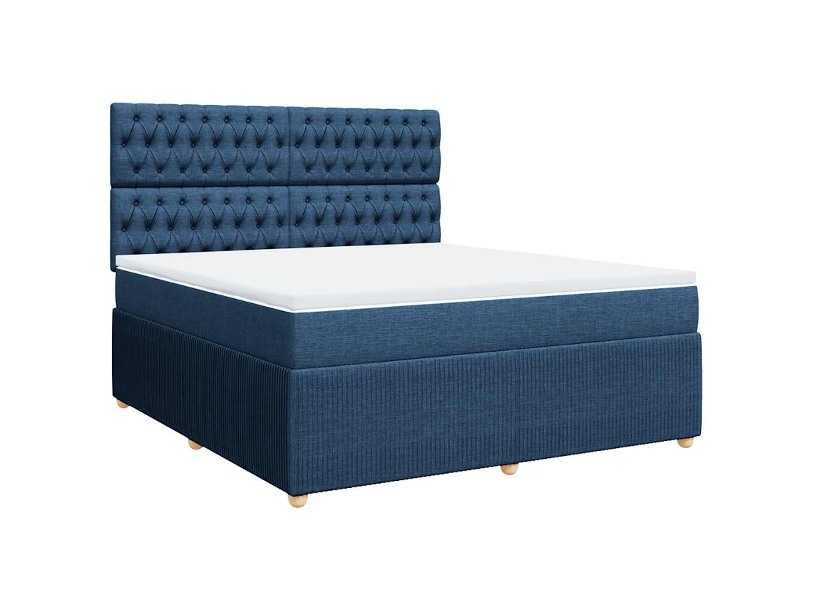 Cama com Molas/colchão 180x200 Cm Tecido Azul MAISON EXCLUSIVE