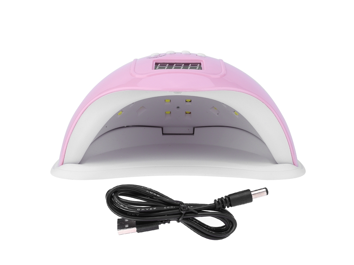 Lâmpada Secadora De Unhas Profissional 48w Para Esmalte Gel Uv/led Ferramenta De Manicure Rosa