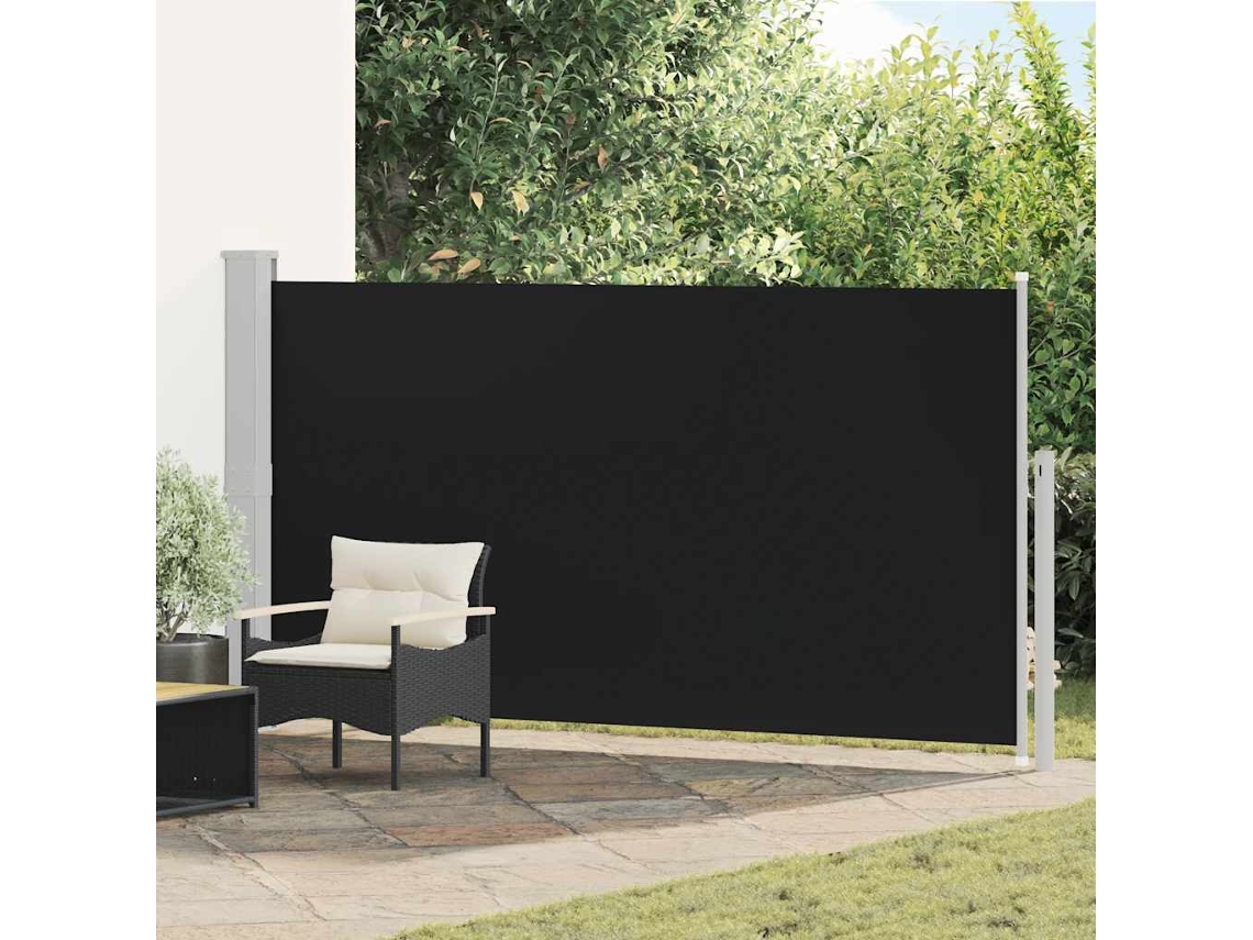 Vidaxl Toldo Lateral Para Pátio/terraço 160 X 300 Cm Preto