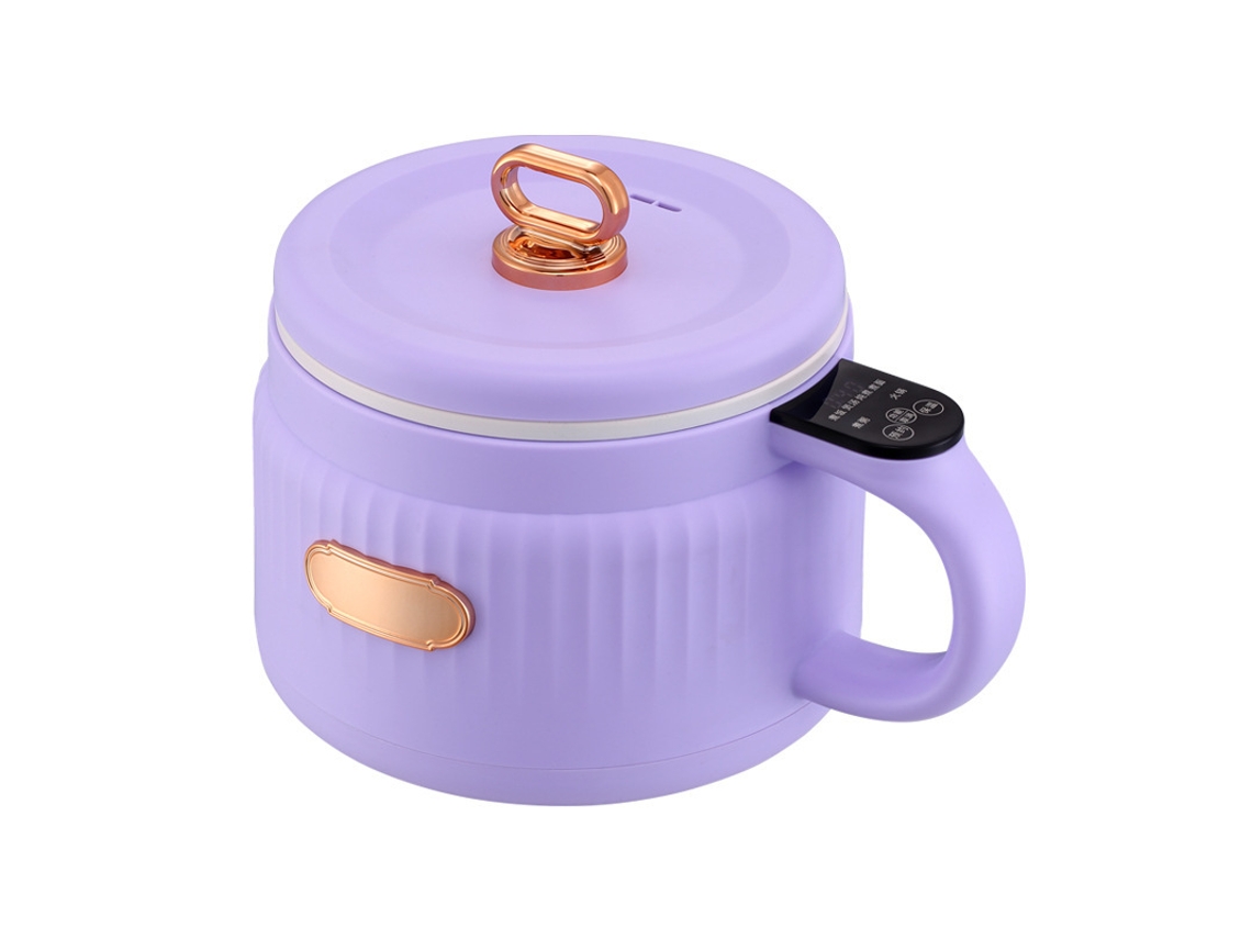 Panela Elétrica para Ramen, Proteção Contra Queimaduras a Seco, Revestimento Cerâmico Antiaderente, 1,6l Roxa SIURN