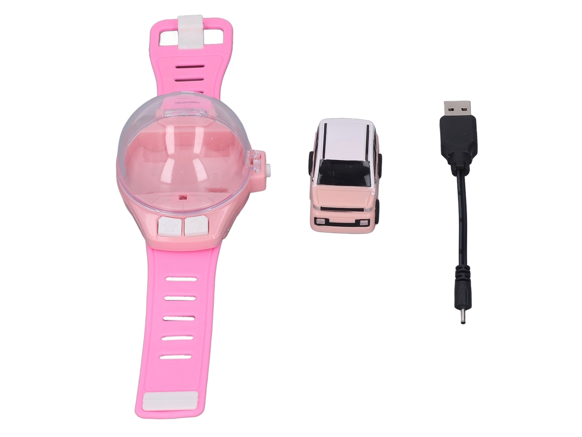 Relógio Carro Controle Remoto Mini Carregamento Usb Brinquedo Para Meninos E Meninas Presente De Aniversário Rosa