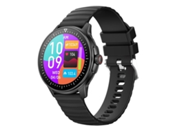 5.1 Relógio Conectado com Microfone e Pulseira de Silicone com Riscas Preto