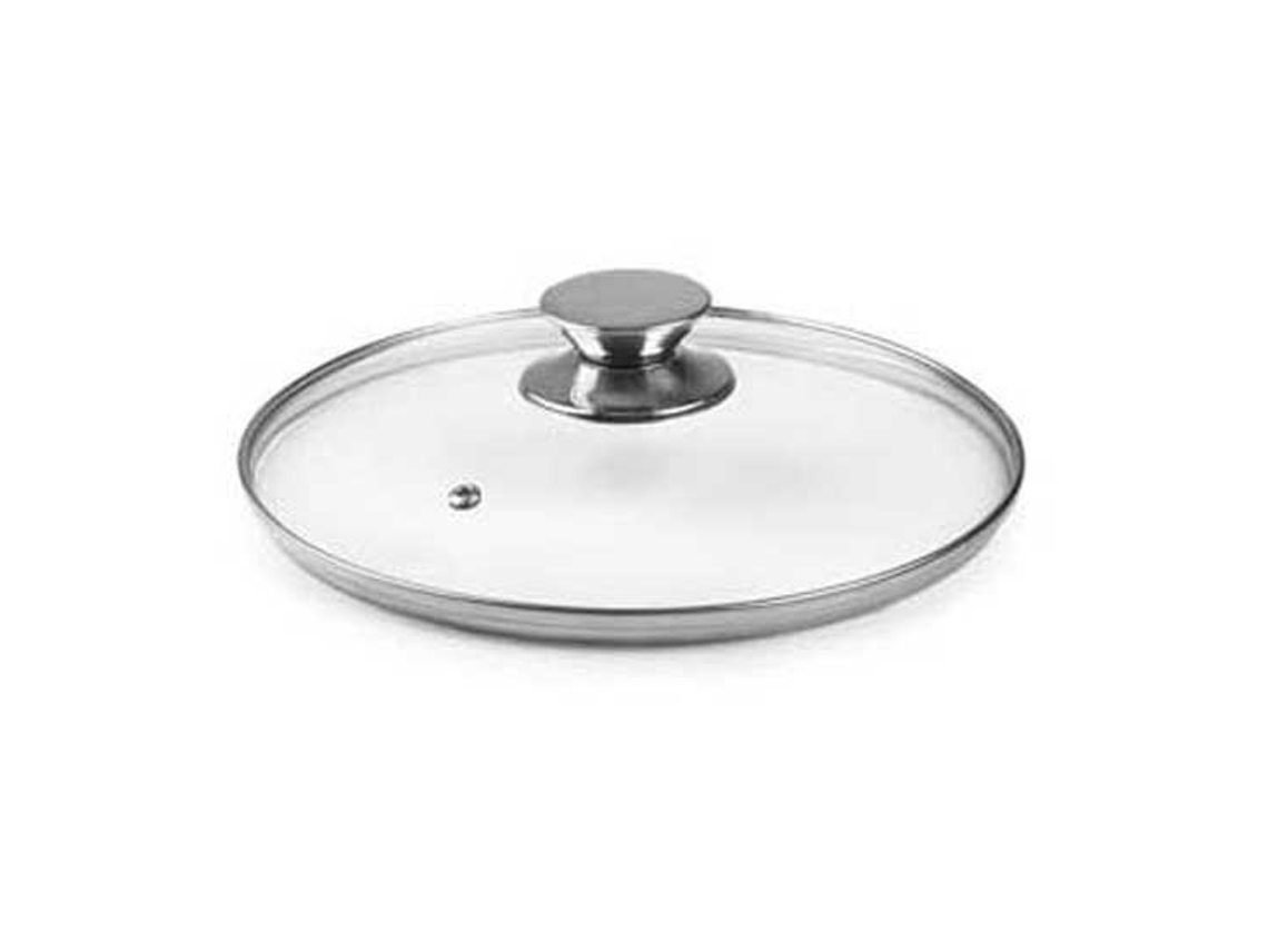 Botão Inoxidável Tampa de Panela de Vidro 20 Cm Prateadoibili