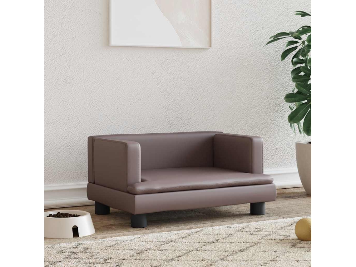 Vidaxl Cama 60x40x30 Cm Couro Artificial Castanho