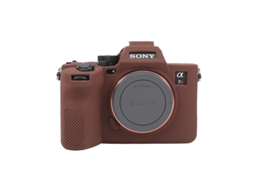 Capa para Sony A7r5 Capa de Silicone com Textura de Lichia para Câmera CUICH (marrom)