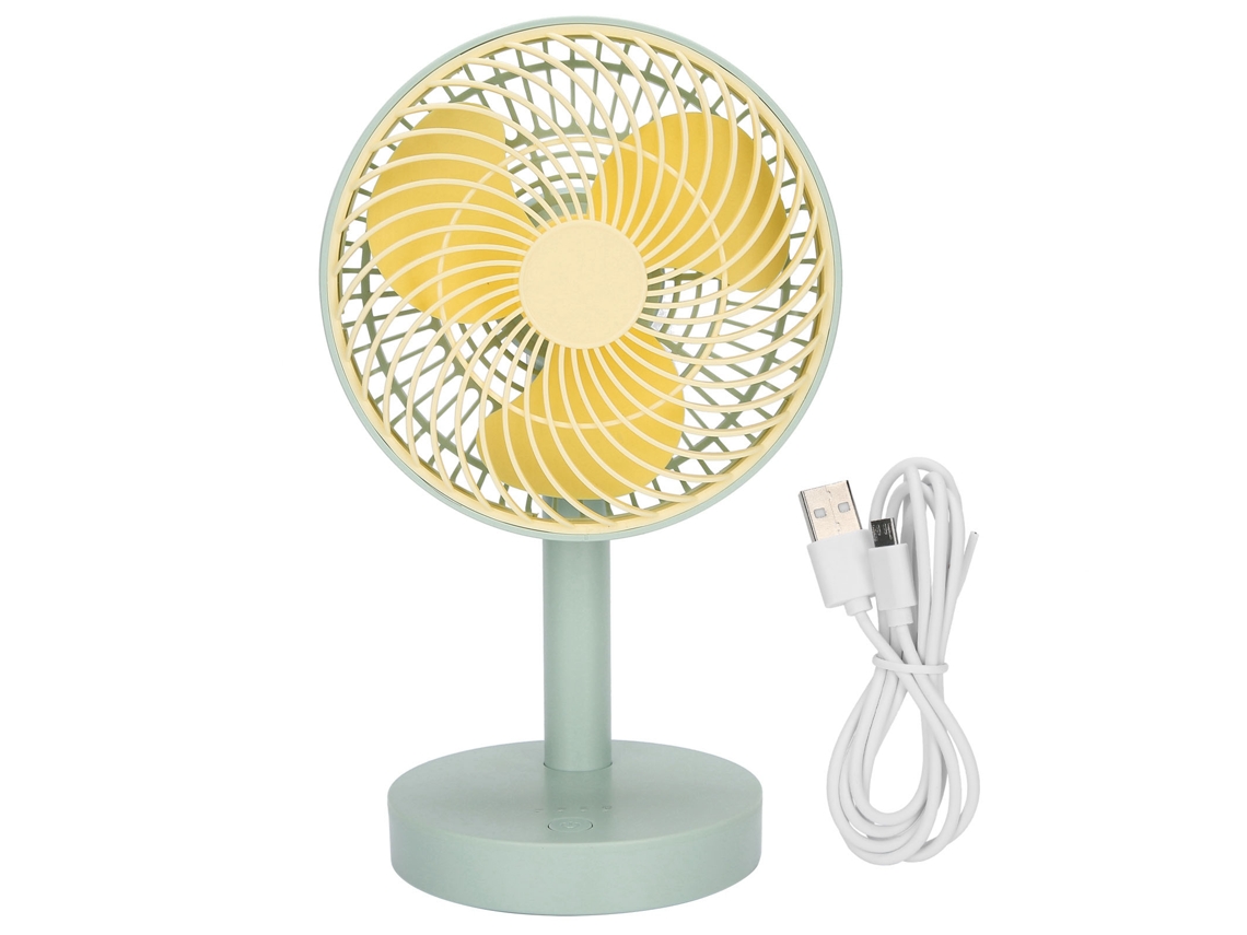 Ventilador Mesa Verde 90° Oscilação 4 Velocidades Usb Silencioso