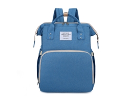 Mochila Maternal, 3 em 1 Bolsa de Fraldas, Berço Dobrável, Bolsa para Mamãe, Itens Essenciais para Recém nascidos SPQMENT (azul Claro)