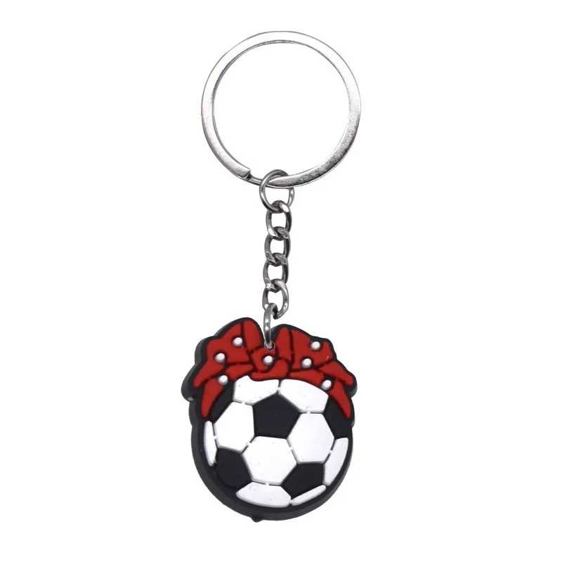 (pacote Com 2) Chaveiros Com Tema De Futebol, Em Borracha Macia De Pvc, Pingentes Decorativos