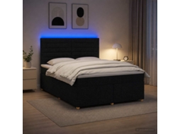 Vidaxl Cama Box Spring Com Colchão Preto 180 X 200 Cm Tecido