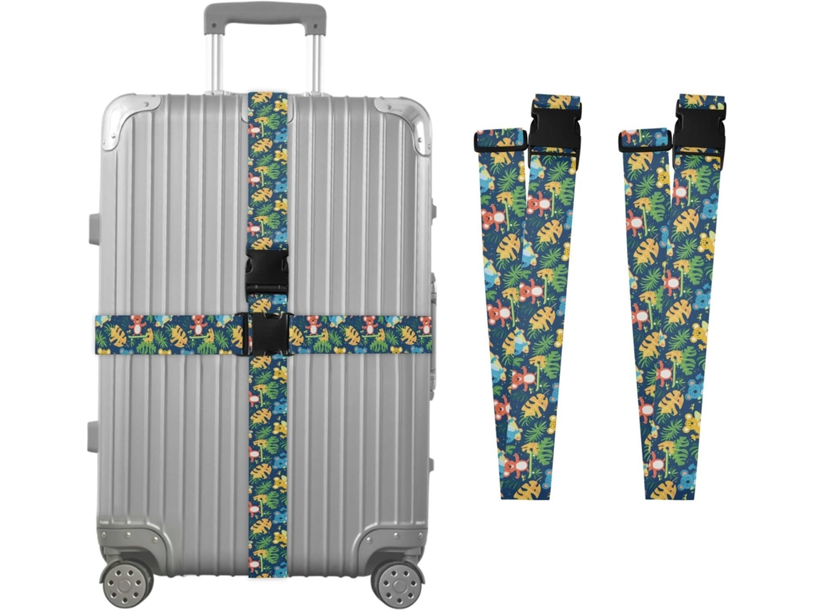 Conjunto De 2 Cintas Bagagem Com Estampa Peixe E Coala Para Malas, Cintas De Viagem, Acessórios Para Cintos, Conector De