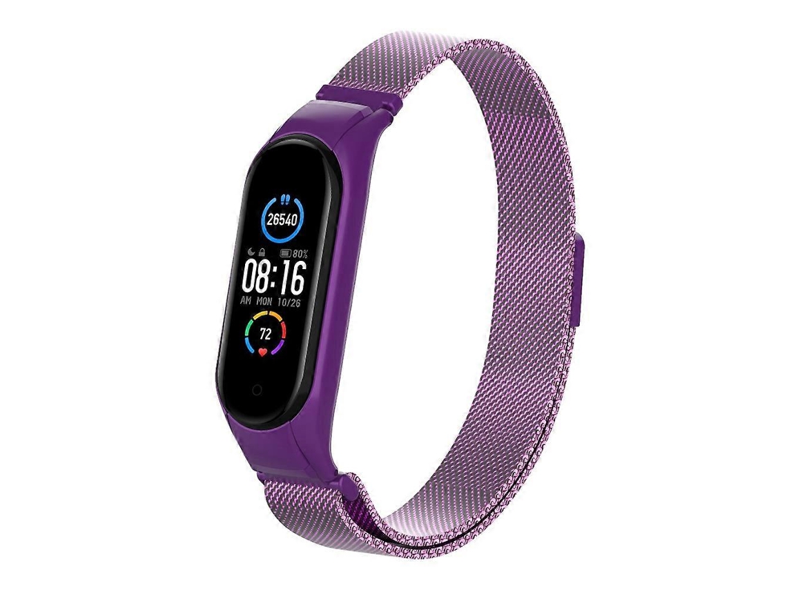 Pulseira De Aço Inoxidável Magnética De Cor Sólida Para Xiaomi Mi Band 5 Milano (prateada)