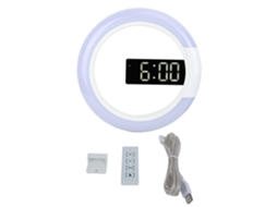 Reloj De Parede Led Estilo Moderno Inovador Com Alarme Temperatura Luz Decoração Lar Branco